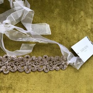 High-Shine Crystal Flower Sash for Wedding Dress